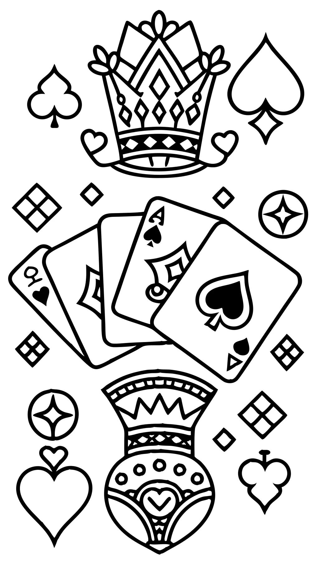 playing cards coloring pages